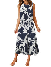 ROYLAMP Women's Summer 2 Piece Outfits Round Neck Crop Basic Top Cropped Wide Leg Pants Set Jumpsuits