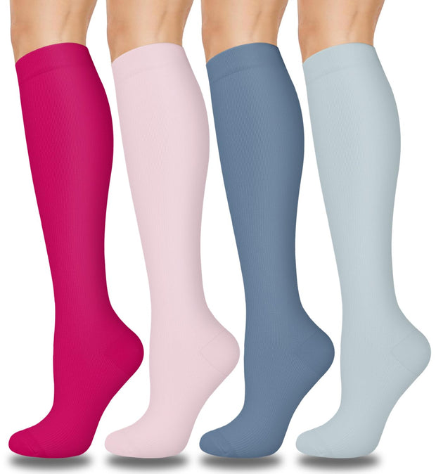 Aoliks Compression Socks for Women & Men 4 Pairs, Best Support for Nurses Running Travel