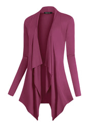 Urban CoCo Women's Drape Front Open Cardigan Long Sleeve Irregular Hem