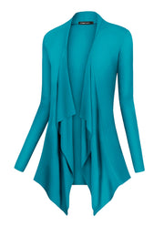 Urban CoCo Women's Drape Front Open Cardigan Long Sleeve Irregular Hem