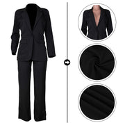 HuiSiFang Womens Fall Fashion 2 Piece Blazer Sets Open Front Blazers and Slim Fit Pants Suits Set