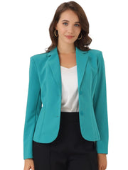 Allegra K Women's Work Office Blazer Stretch Lapel Collar Long Sleeve Jacket Suit Blazer