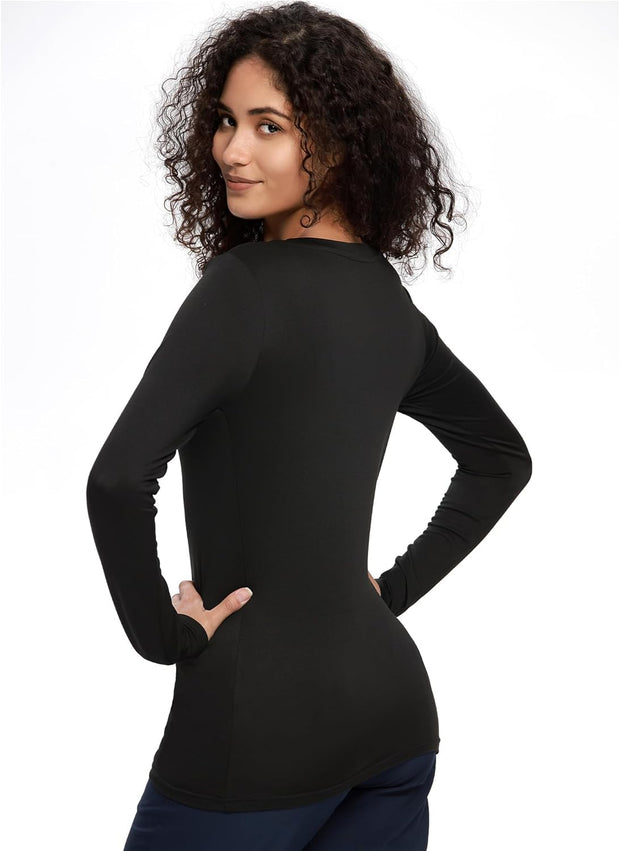 COZYFIT Underscrub Long Sleeve Women - Crew Neck Scrubs Undershirts for Nurse with Soft Fabric
