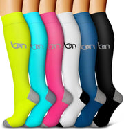 6 Pack Copper Compression Socks for Women and Men Circulation-Best Support for Medical, Running,Nursing,Athletic