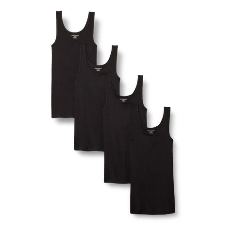 Amazon Essentials Women's Slim-Fit Tank, Pack of 4