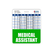 Medical Assistant Badge Buddy Horizontal w/Height & Weight Conversion Charts (Standard, Pink)