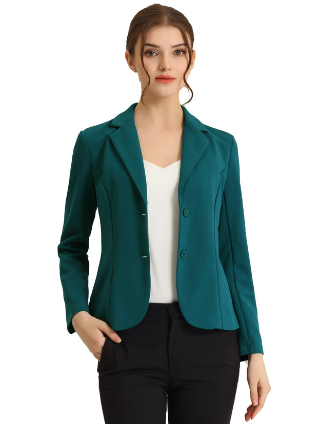 Allegra K Women's Work Office Blazer Stretch Lapel Collar Long Sleeve Jacket Suit Blazer