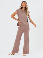 LILLUSORY 2 Piece Sets for Women Summer Vacation 2025 Lounge Outfits Matching Two Pcs Spring Knit Tracksuits Sweat Suits