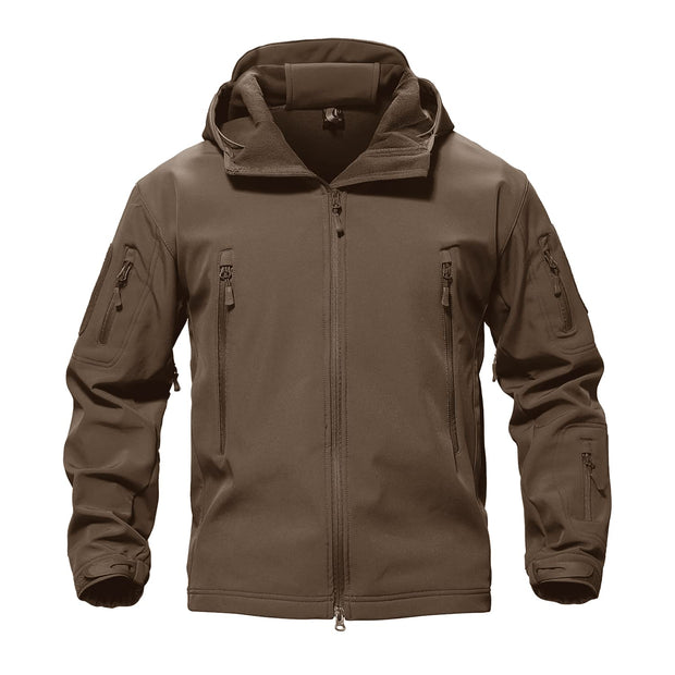 TACVASEN Men's Special Ops Military Tactical Rain Jackets Winter Warm Fleece Softshell Hooded Raincoat Snowboard