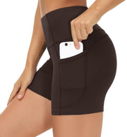 THE GYM PEOPLE Women's High Waist Workout Shorts Breathable Dolphin Split Elastic Lounge Yoga Shorts