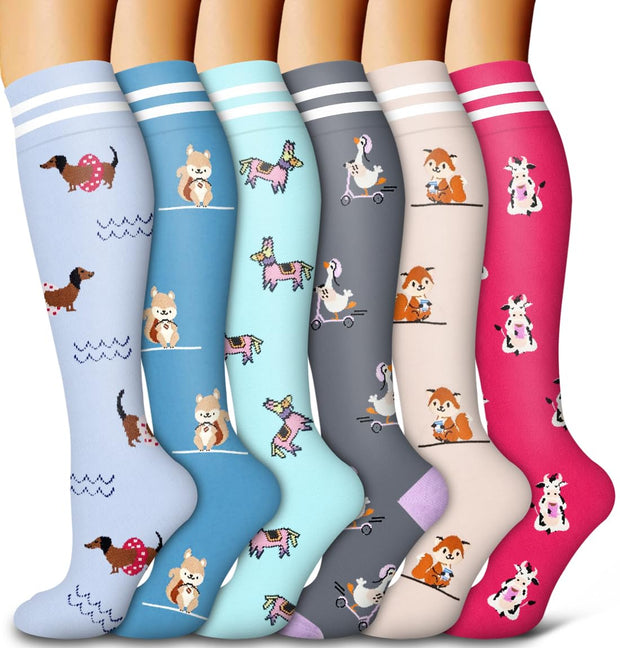 6 Pack Copper Compression Socks for Women and Men Circulation-Best Support for Medical, Running,Nursing,Athletic