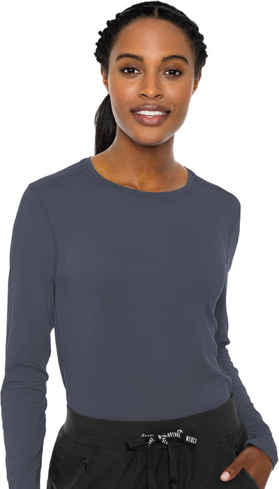Med Couture Women's Underscrub Top Long Sleeve Performance Knit Tee, 360° Stretch, Lightweight & Ultra Soft Fabric - MC8499