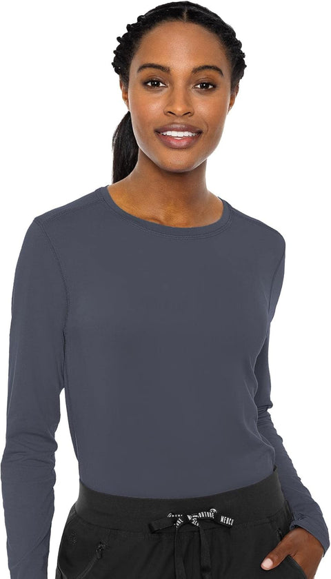 Med Couture Women's Underscrub Top Long Sleeve Performance Knit Tee, 360° Stretch, Lightweight & Ultra Soft Fabric - MC8499