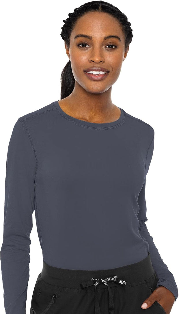 Med Couture Women's Underscrub Top Long Sleeve Performance Knit Tee, 360° Stretch, Lightweight & Ultra Soft Fabric - MC8499