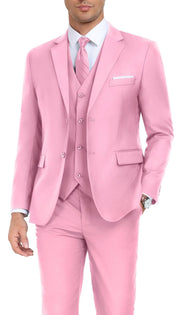 Men's Suit Slim Fit 3 Piece Wedding Dress Tux Suit Set Two Buttons Business Suits Blazer Jacket Vest Pants with Tie