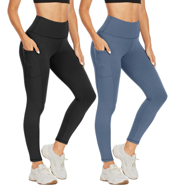NexiEpoch High Waisted Leggings for Women - Black Tummy Control Compression Soft Yoga Pants for Workout Reg & Plus Size