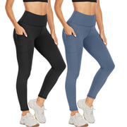 NexiEpoch High Waisted Leggings for Women - Black Tummy Control Compression Soft Yoga Pants for Workout Reg & Plus Size