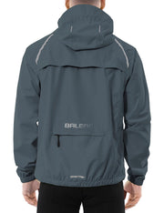 baleaf Men's Rain Jacket Waterproof Windbreaker Running Cycling Golf Hiking Gear Hood Lightweight Reflective Packable