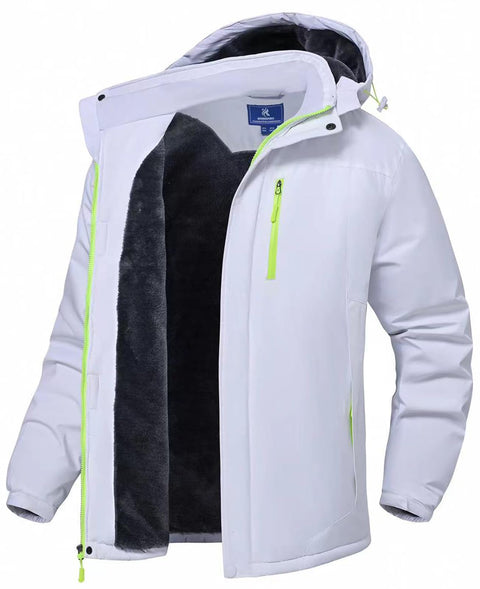 SPOSULEI Mens Skiing Jackets with Hoode Snowboarding Waterproof Fleece Liner Coats Windproof Winter Raincoat Multi Pockets