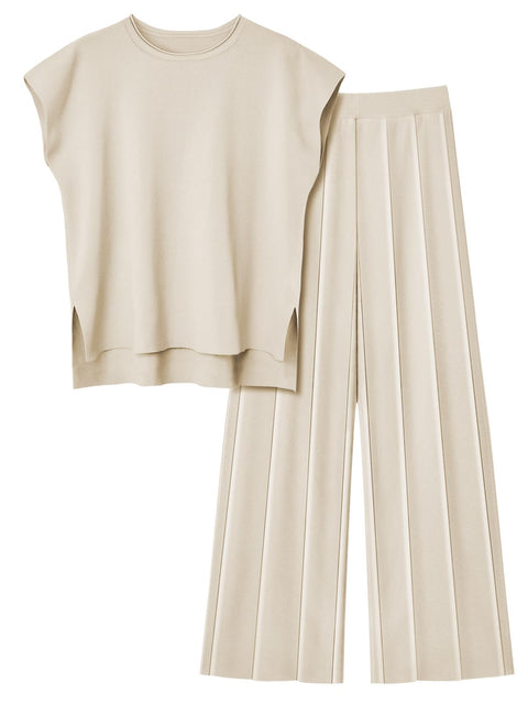 LILLUSORY 2 Piece Sets for Women Summer Vacation 2025 Lounge Outfits Matching Two Pcs Spring Knit Tracksuits Sweat Suits