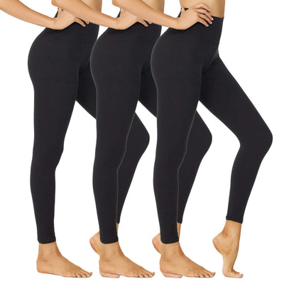 NexiEpoch High Waisted Leggings for Women - Black Tummy Control Compression Soft Yoga Pants for Workout Reg & Plus Size