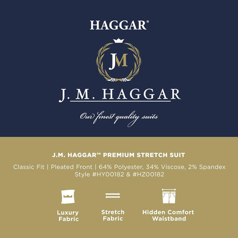 Haggar Men's JMH Premium Stretch Classic Fit Solid Color Suit Separates - Pants and Jackets