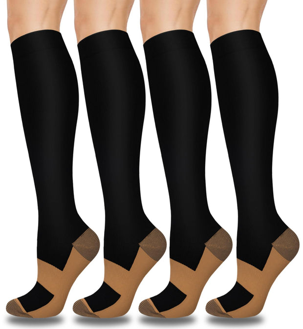 Aoliks Compression Socks for Women & Men 4 Pairs, Best Support for Nurses Running Travel