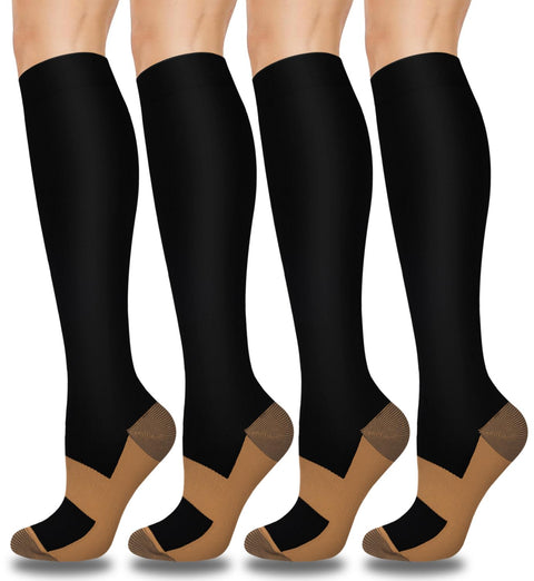 Aoliks Compression Socks for Women & Men 4 Pairs, Best Support for Nurses Running Travel