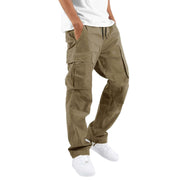 THWEI Mens Cargo Pants Casual Joggers Athletic Pants Cotton Loose Straight Sweatpants