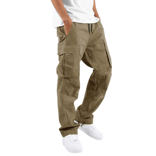 THWEI Mens Cargo Pants Casual Joggers Athletic Pants Cotton Loose Straight Sweatpants