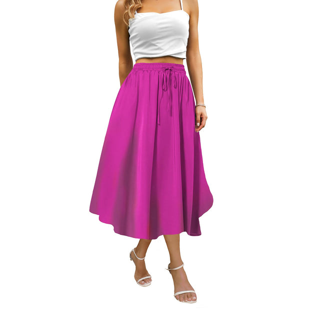 Maxi Skirts for Women with Pockets Long Midi Length Casual Skirt for Beach Party Holiday