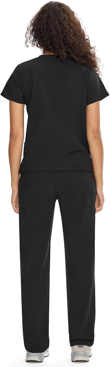 COZYFIT Scrubs for Women Set Medical Uniform - V-Neck Top & Straight Leg Pants with 9 Pockets, Unisex Workwear