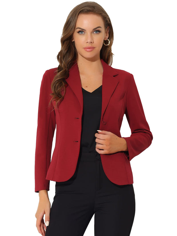 Allegra K Women's Work Office Blazer Stretch Lapel Collar Long Sleeve Jacket Suit Blazer