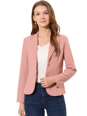 Allegra K Women's Work Office Blazer Stretch Lapel Collar Long Sleeve Jacket Suit Blazer