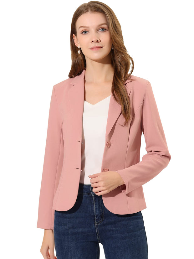 Allegra K Women's Work Office Blazer Stretch Lapel Collar Long Sleeve Jacket Suit Blazer