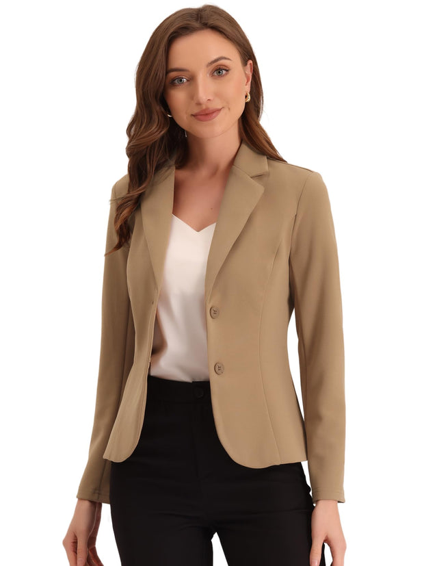 Allegra K Women's Work Office Blazer Stretch Lapel Collar Long Sleeve Jacket Suit Blazer