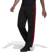 adidas Men's Essentials Warm-up Open Hem 3-stripes Tracksuit Bottoms, Black-white,