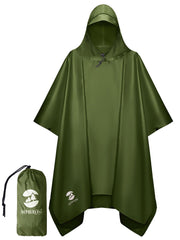 SaphiRose Hooded Rain Poncho Waterproof Raincoat Jacket for Men Women Adults