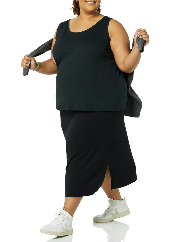 Amazon Essentials Women's Pull-On Knit Midi Skirt (Available in Plus Size)