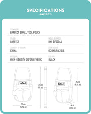 Baffect Pocket Tool Pouch，6-Pouches and 9 Screwdriver Loops Construction, Heavy-Duty Tool Bag with Adjustable Belt for Electrician Work