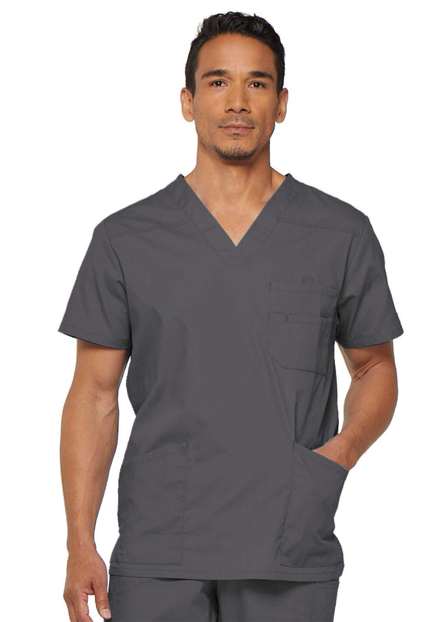 Dickies EDS Signature Scrubs for Men, Multi-Pocket V-Neck Scrub Top in Soft Brushed Poplin 81906