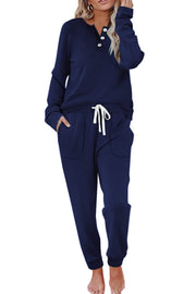 WIHOLL Two Piece Outfits for Women Lounge Sets Button Down Sweatshirt Sweatpants Sweatsuits Set with Pockets