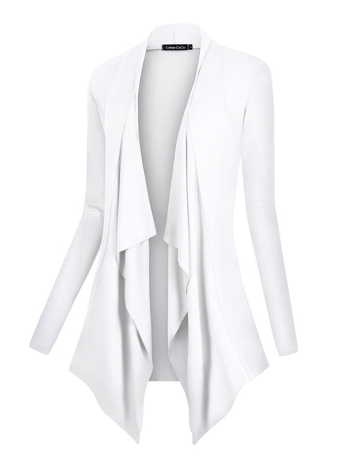 Urban CoCo Women's Drape Front Open Cardigan Long Sleeve Irregular Hem