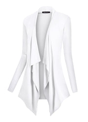 Urban CoCo Women's Drape Front Open Cardigan Long Sleeve Irregular Hem