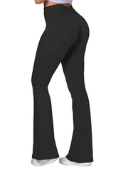 Sunzel Flare Leggings, Crossover Yoga Pants with Tummy Control, High-Waisted and Wide Leg