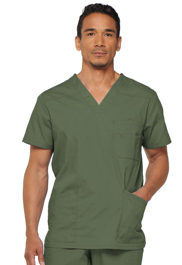 Dickies EDS Signature Scrubs for Men, Multi-Pocket V-Neck Scrub Top in Soft Brushed Poplin 81906
