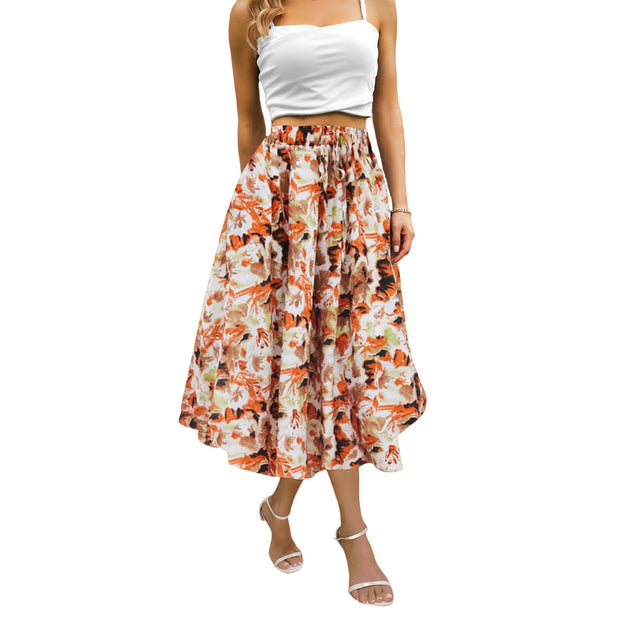 Maxi Skirts for Women with Pockets Long Midi Length Casual Skirt for Beach Party Holiday