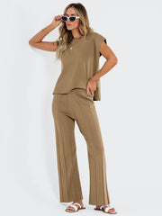 LILLUSORY 2 Piece Sets for Women Summer Vacation 2025 Lounge Outfits Matching Two Pcs Spring Knit Tracksuits Sweat Suits
