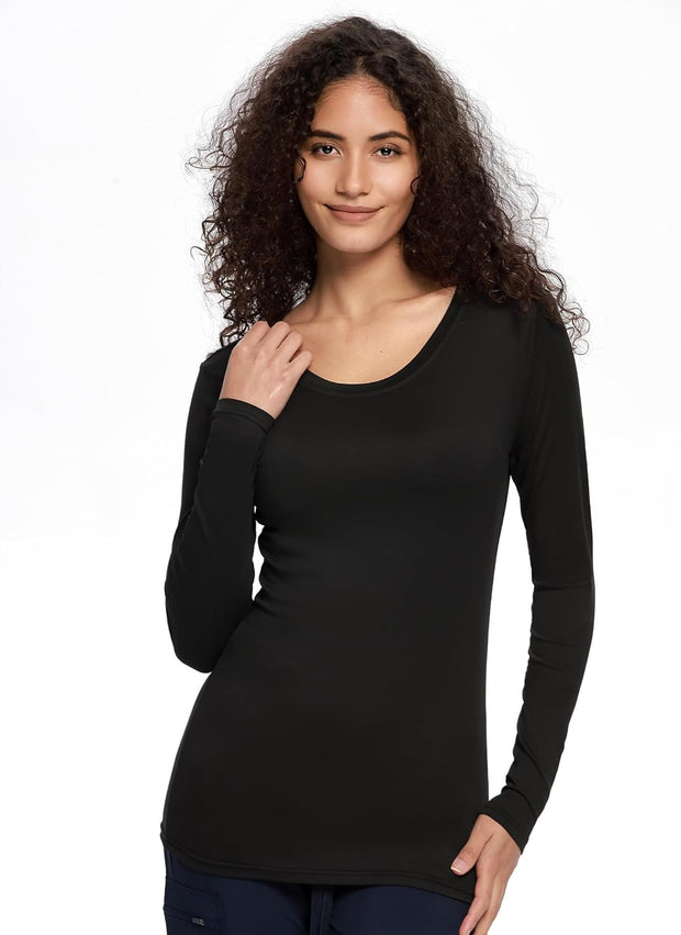 COZYFIT Underscrub Long Sleeve Women - Crew Neck Scrubs Undershirts for Nurse with Soft Fabric