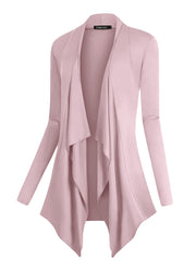 Urban CoCo Women's Drape Front Open Cardigan Long Sleeve Irregular Hem